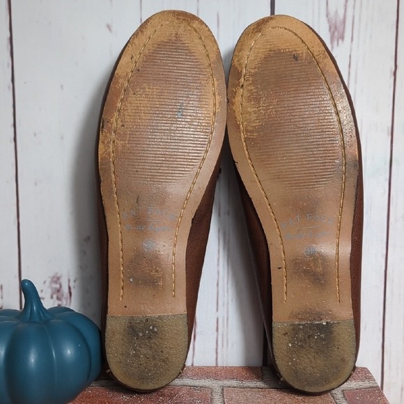 Fat Face British Brown Leather Loafers Women's 8.5 Cream Bow Stitching‎ Heritage - Picture 11 of 16